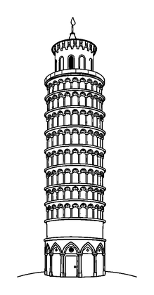 Leaning Tower Of Pisa Colouring Page (Kids, Standard)