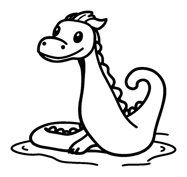 Loch Ness colouring page — free printable for kids
