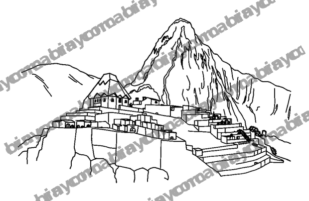 Machu Picchu colouring page — free printable for teens