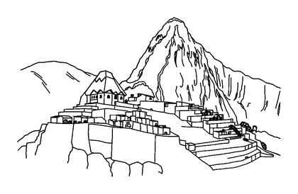 Machu Picchu Colouring Page (Teens, Standard)