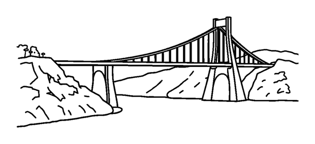 Millau Viaduct colouring page — free printable for kids