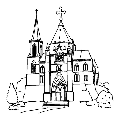 Mont Saint Michel Colouring Page (Kids, Standard)