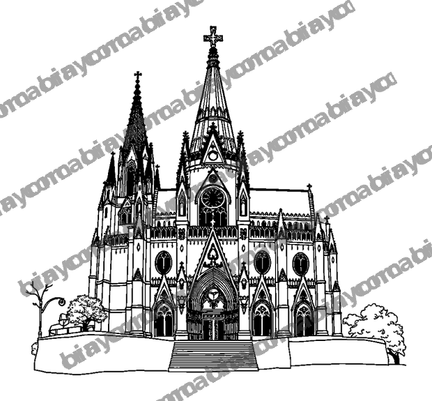 Mont Saint Michel colouring page — free printable for teens