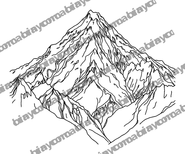 Mount Everest colouring page — free printable for teens