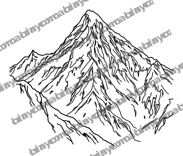 Mount Everest colouring page — free printable for teens