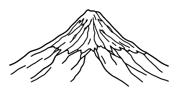 Mount Fuji colouring page — free printable for kids