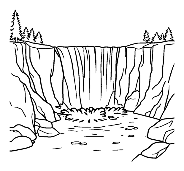 Niagara Falls colouring page — free printable for kids