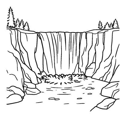 Niagara Falls Colouring Page (Kids, Standard)