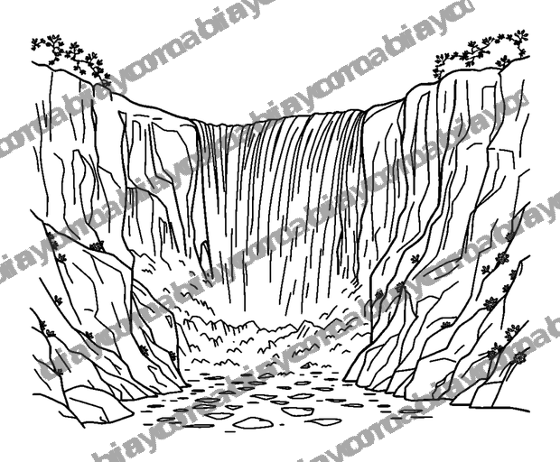 Niagara Falls colouring page — free printable for teens