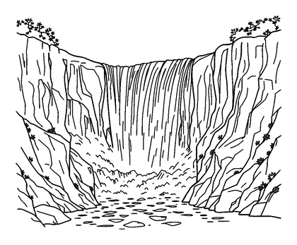 Niagara Falls Colouring Page (Teens, Standard)