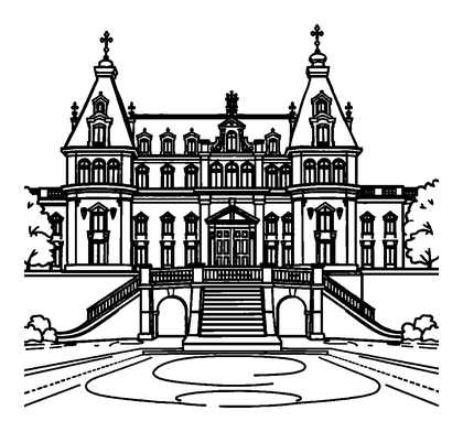 Palace Versailles Colouring Page (Kids, Standard)