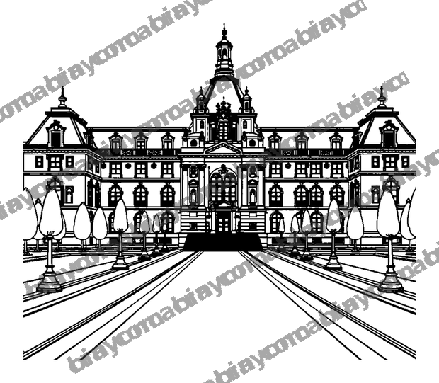 Palace Versailles colouring page — free printable for teens