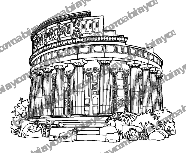 Pantheon Rome colouring page — free printable for teens