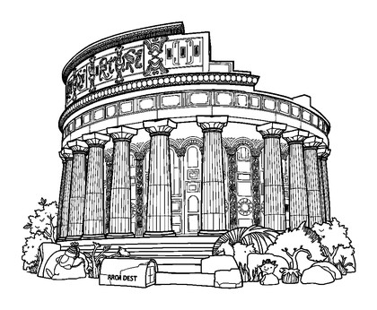 Pantheon Rome Colouring Page (Teens, Intricate)