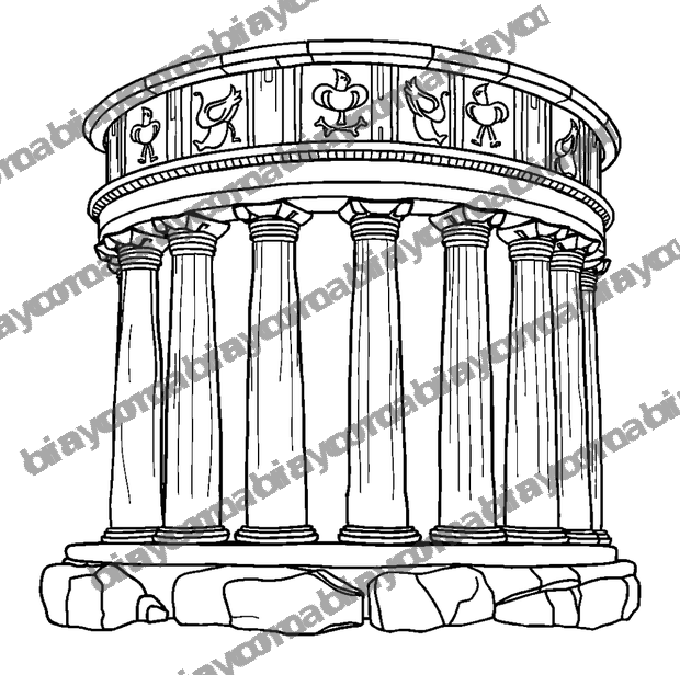Pantheon Rome colouring page — free printable for teens