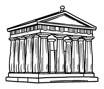 Parthenon Colouring Page (Kids, Standard)