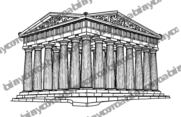 Parthenon colouring page — free printable for teens