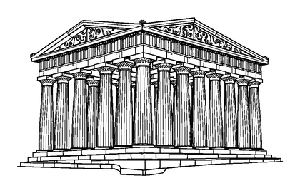 Parthenon Colouring Page (Teens, Intricate)