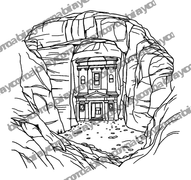 Petra Rock City colouring page — free printable for teens