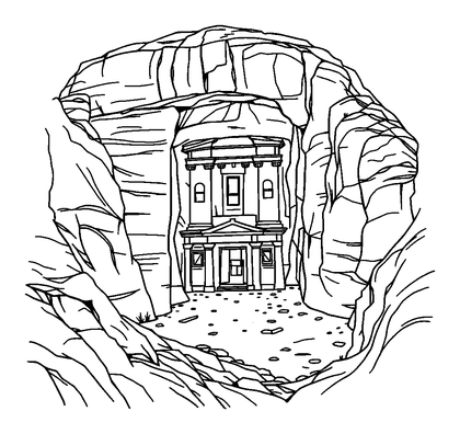 Petra Rock City Colouring Page (Teens, Standard)