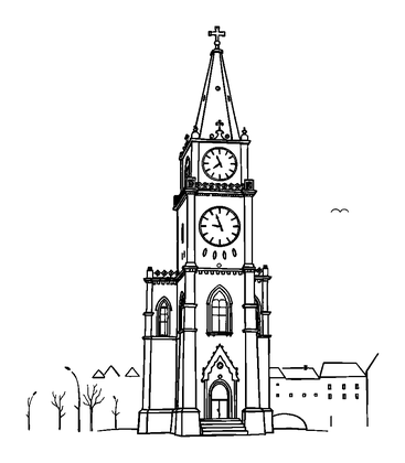 Prague Clock Tower Colouring Page (Kids, Standard)