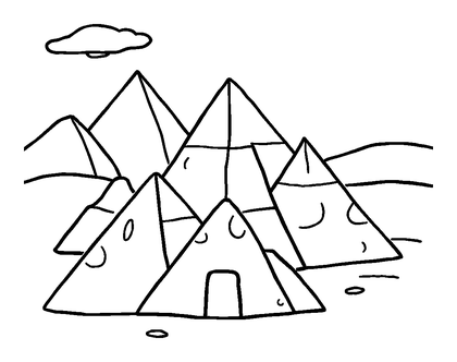 Pyramids Colouring Page (Kids, Standard)