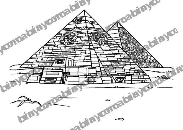 Pyramids colouring page — free printable for teens