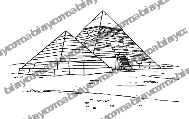 Pyramids colouring page — free printable for teens