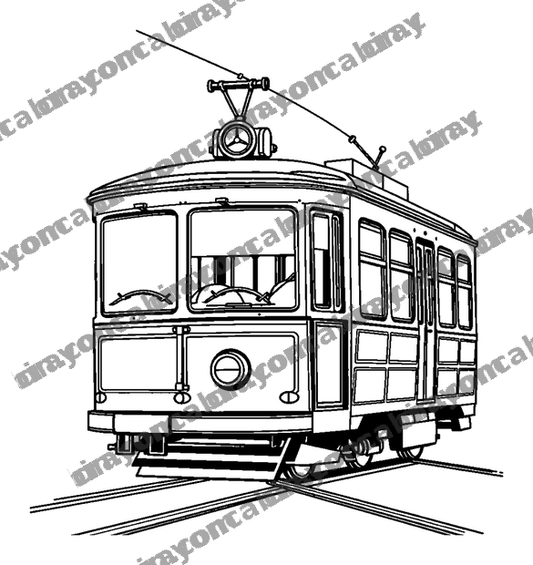 San Francisco Tram colouring page — free printable for teens