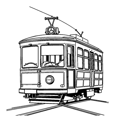 San Francisco Tram Colouring Page (Teens, Standard)