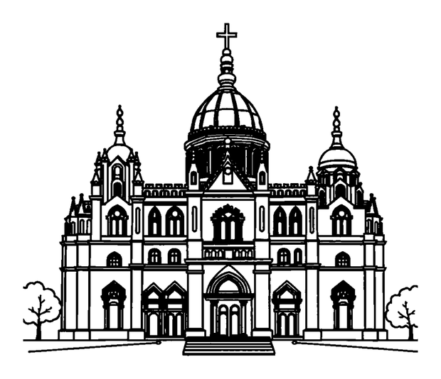 St Basils Cathedral colouring page — free printable for kids