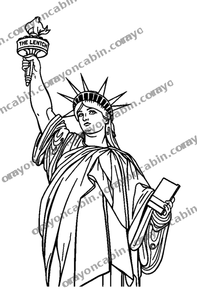 Statue Of Liberty colouring page — free printable for teens