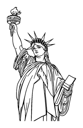 Statue Of Liberty Colouring Page (Teens, Intricate)