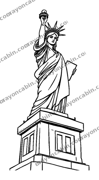 Statue Of Liberty colouring page — free printable for teens