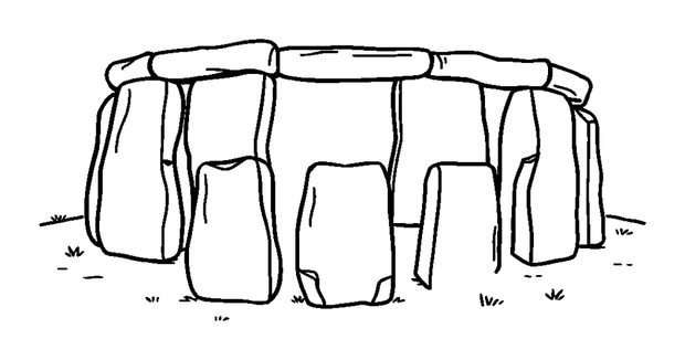 Stonehenge colouring page — free printable for kids