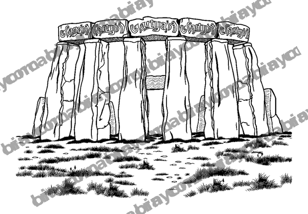 Stonehenge colouring page — free printable for teens