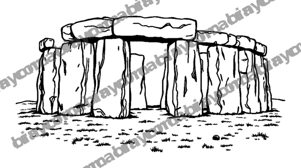 Stonehenge colouring page — free printable for teens