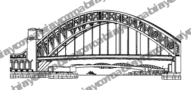 Sydney Harbour Bridge colouring page — free printable for teens