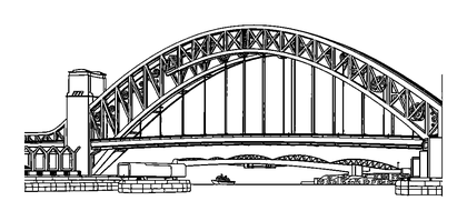 Sydney Harbour Bridge Colouring Page (Teens, Intricate)