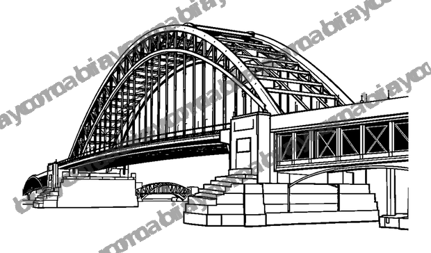 Sydney Harbour Bridge colouring page — free printable for teens