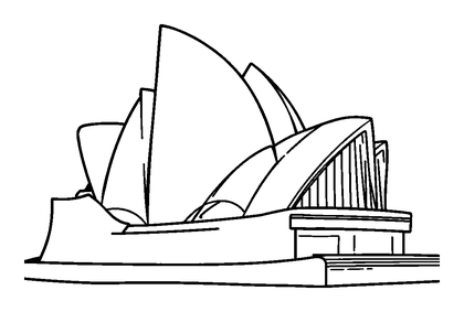 Sydney Opera House Colouring Page (Kids, Standard)