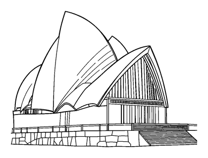 Sydney Opera House Colouring Page (Teens, Standard)