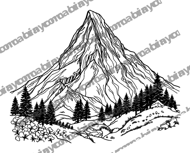 Table Mountain colouring page — free printable for teens