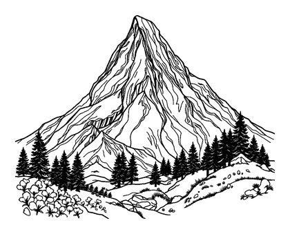 Table Mountain Colouring Page (Teens, Intricate)