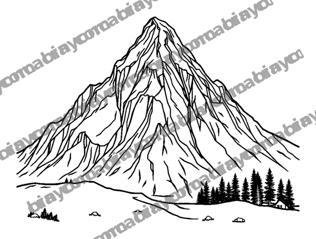 Table Mountain colouring page — free printable for teens