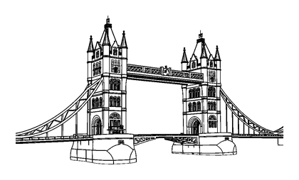 Tower Bridge Colouring Page (Teens, Intricate)