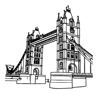Tower Bridge Colouring Page (Teens, Standard)