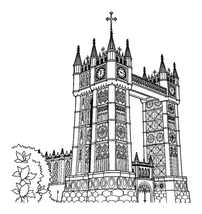 Tower Of London Colouring Page (Teens, Intricate)