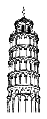 Tower Pisa Colouring Page (Teens, Standard)
