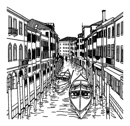 Venice Canal Colouring Page (Teens, Standard)